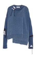 Moda Operandi Monse Jacquard-knit Cotton Asymmetric Sweater Size: Xs