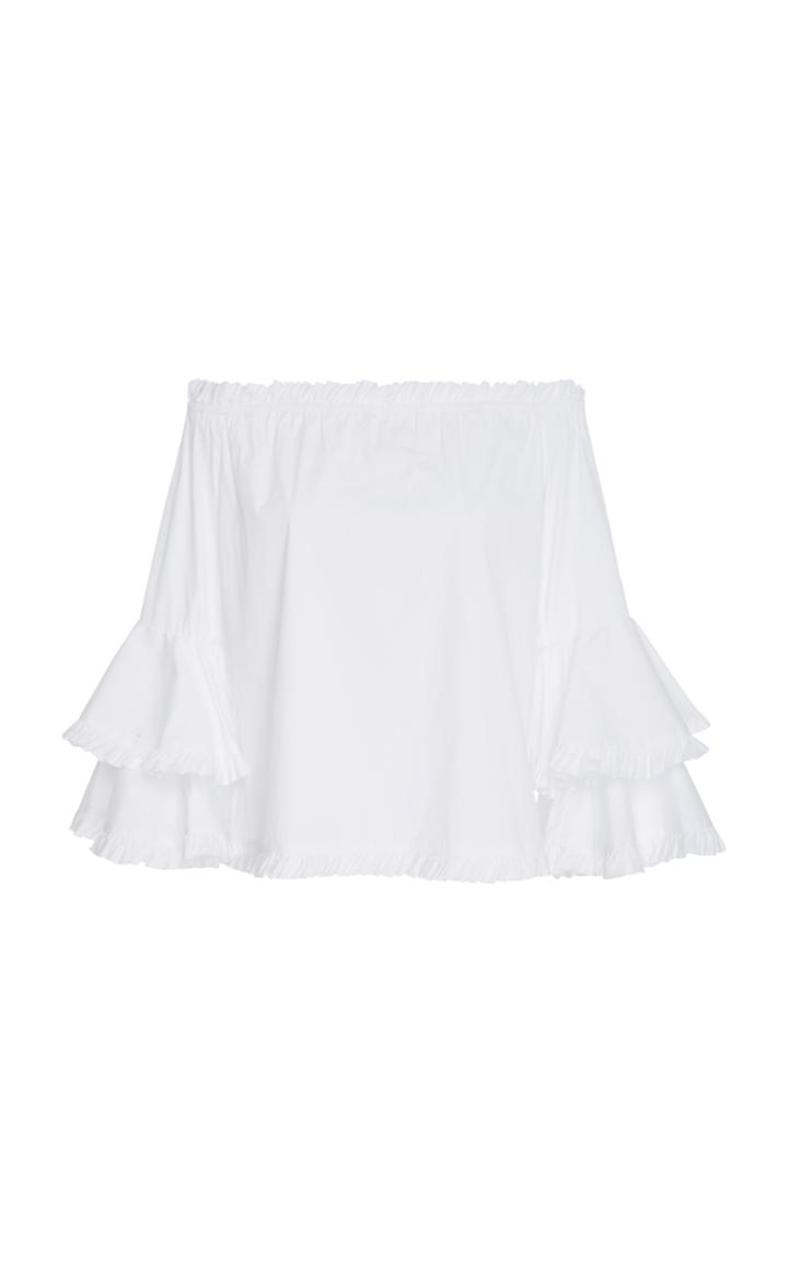 Caroline Constas Off-the-shoulder Cotton Blouse