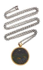 Moda Operandi Ouroboros Reversible 18k Gold Hand-painted Necklace
