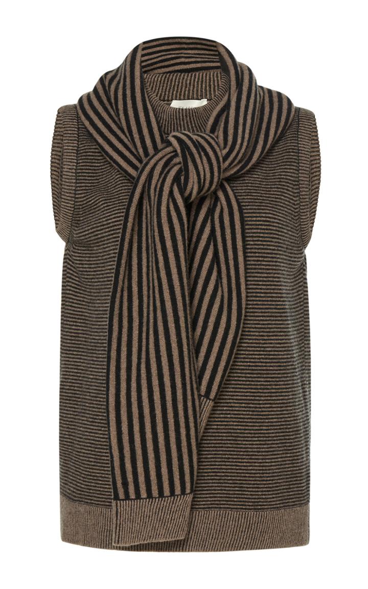 Isa Arfen Sleeveless Wrap Sleeves Sweater
