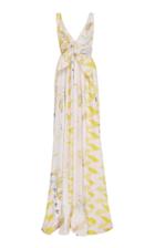 Cynthia Rowley Aurora Printed Silk Empire Waist Maxi Dress