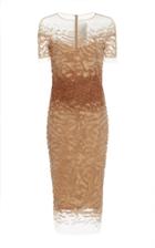 Pamella Roland Gold & Copper Ombre Sequin Dress