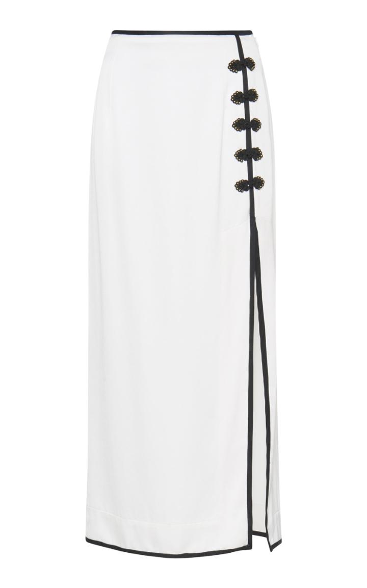 De La Vali Lexi White Satin Skirt