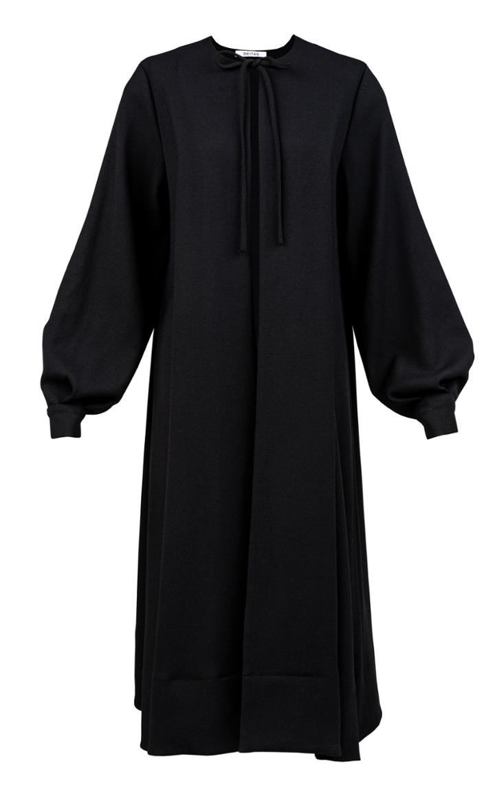 Moda Operandi Deitas Grace Bishop-sleeve Wool-blend Crepe Cape