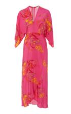 Jaline Katherine Floral Silk Midi Dress