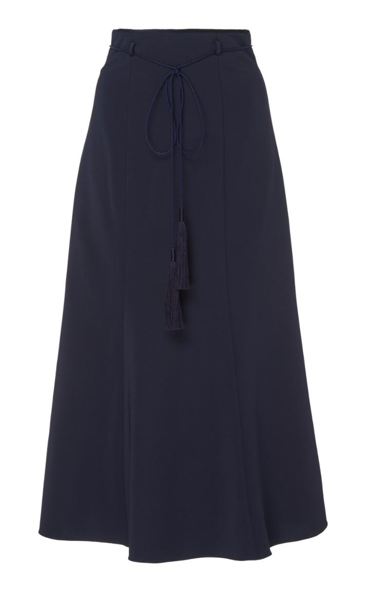 Cushnie Tassel-tie Crepe Midi Skirt