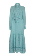 Luisa Beccaria Embroidered Silk Chiffon Dress