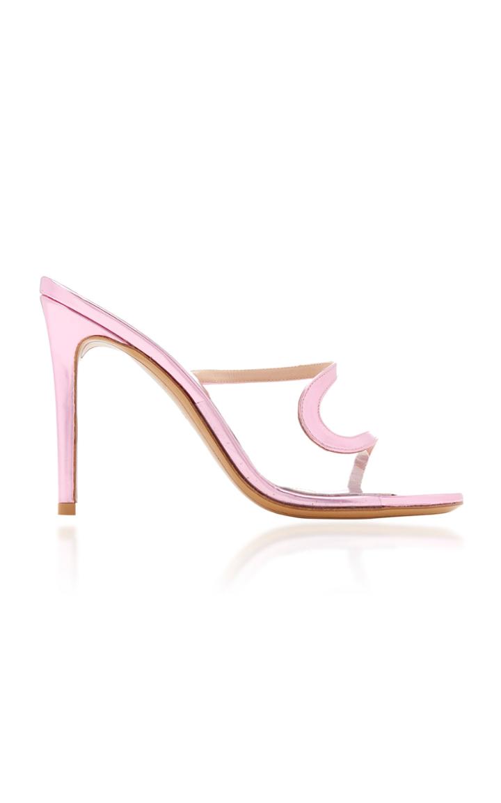 Alexandre Vauthier Ava Ghost Metallic Leather And Pvc Sandals
