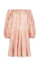 Moda Operandi Juliet Dunn Pleated Floral-print Cotton Off-the-shoulder Mini Dress