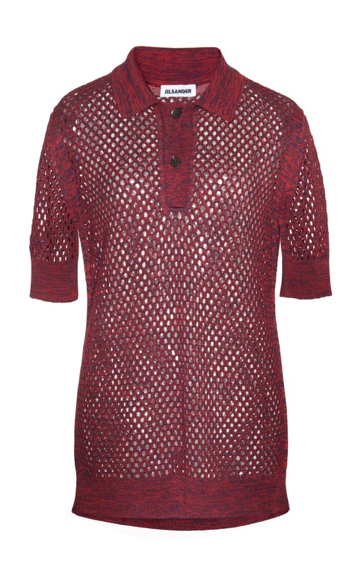 Jil Sander Polo Short Sleeve Mesh Top