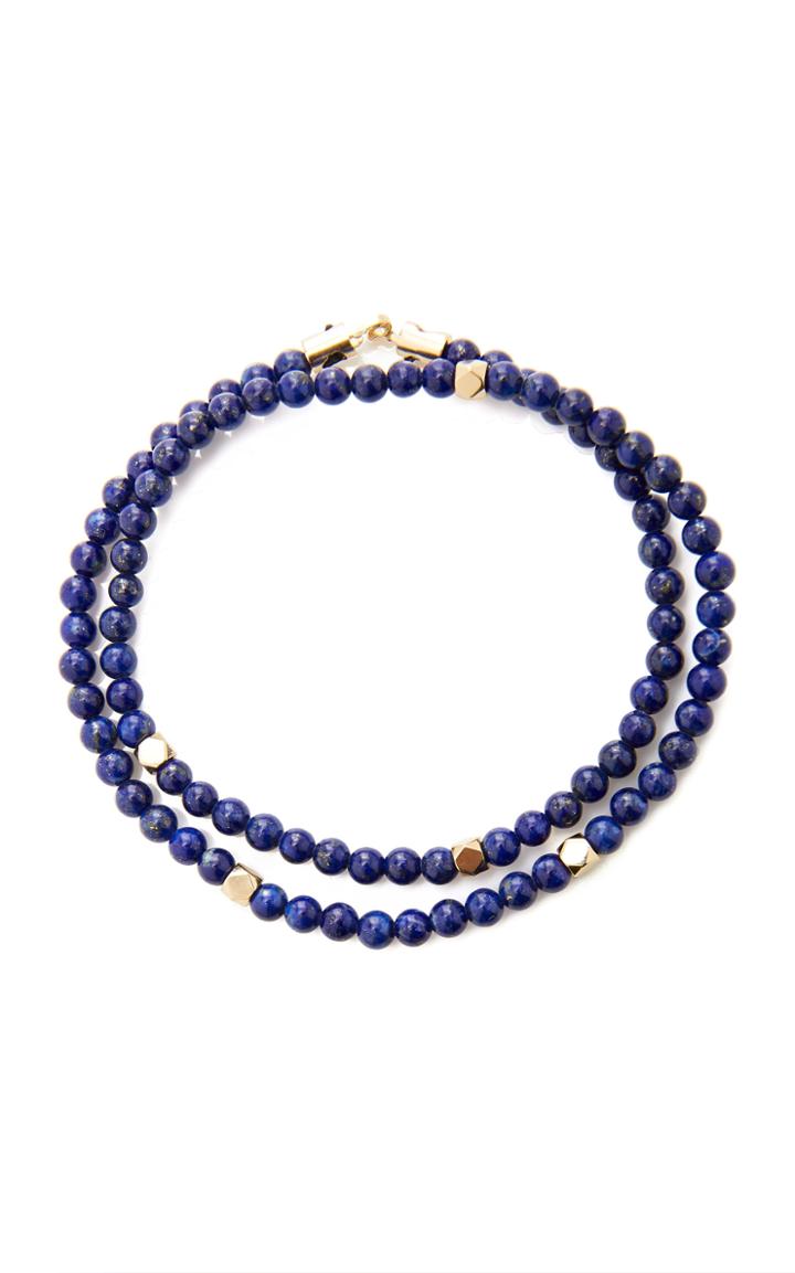 Moda Operandi Luis Morais Yellow Gold Double Wrap Beaded Bracelet With Tetra Beads