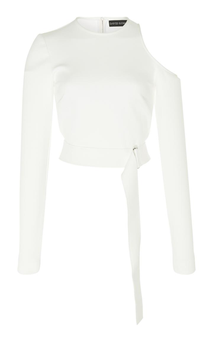 David Koma Open Shoulder Cropped Top