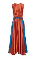 Roksanda Keeva Sleeveless Silk Satin Midi Dress