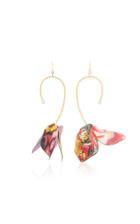Marni Gold-tone Cotton And Crystal Earrings