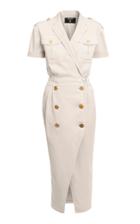 Moda Operandi Balmain Button-detailed Cotton Denim Midi Dress