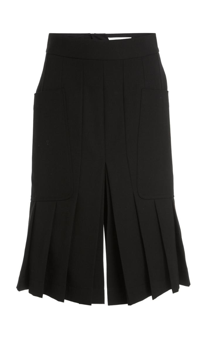 Moda Operandi Victoria Beckham Pleated Wool Twill Culottes