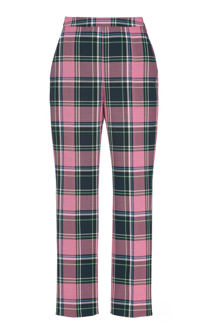 Delpozo Check Print Slim Leg Trousers
