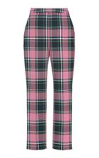 Delpozo Check Print Slim Leg Trousers