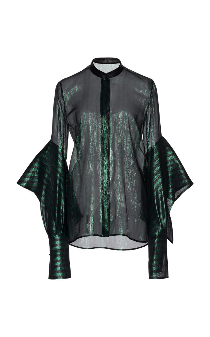 Petar Petrov Elea Metallic Voile Blouse