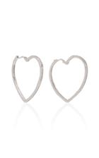 Fallon Silver-tone Crystal Heart Hoop Earrings