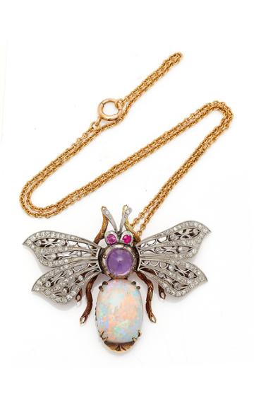 Moira Fine Jewellery Vintage Opal Bee Pendant Necklace