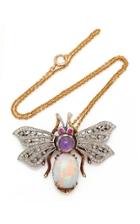 Moira Fine Jewellery Vintage Opal Bee Pendant Necklace