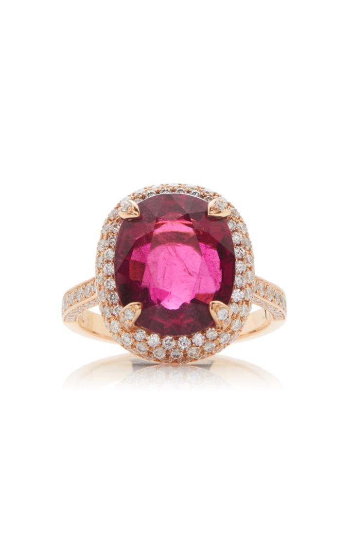 Nam Cho 18k Rose Gold Rubellite And Diamond Ring
