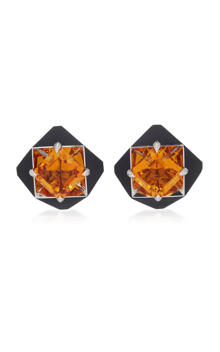 Fabio Salini One-of-a-kind Citrine And Carbon Fiber Earrings