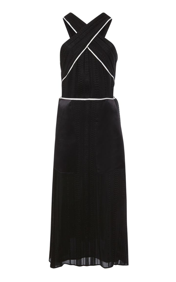 Zeus + Dione Helen Silk Pleated Midi Dress