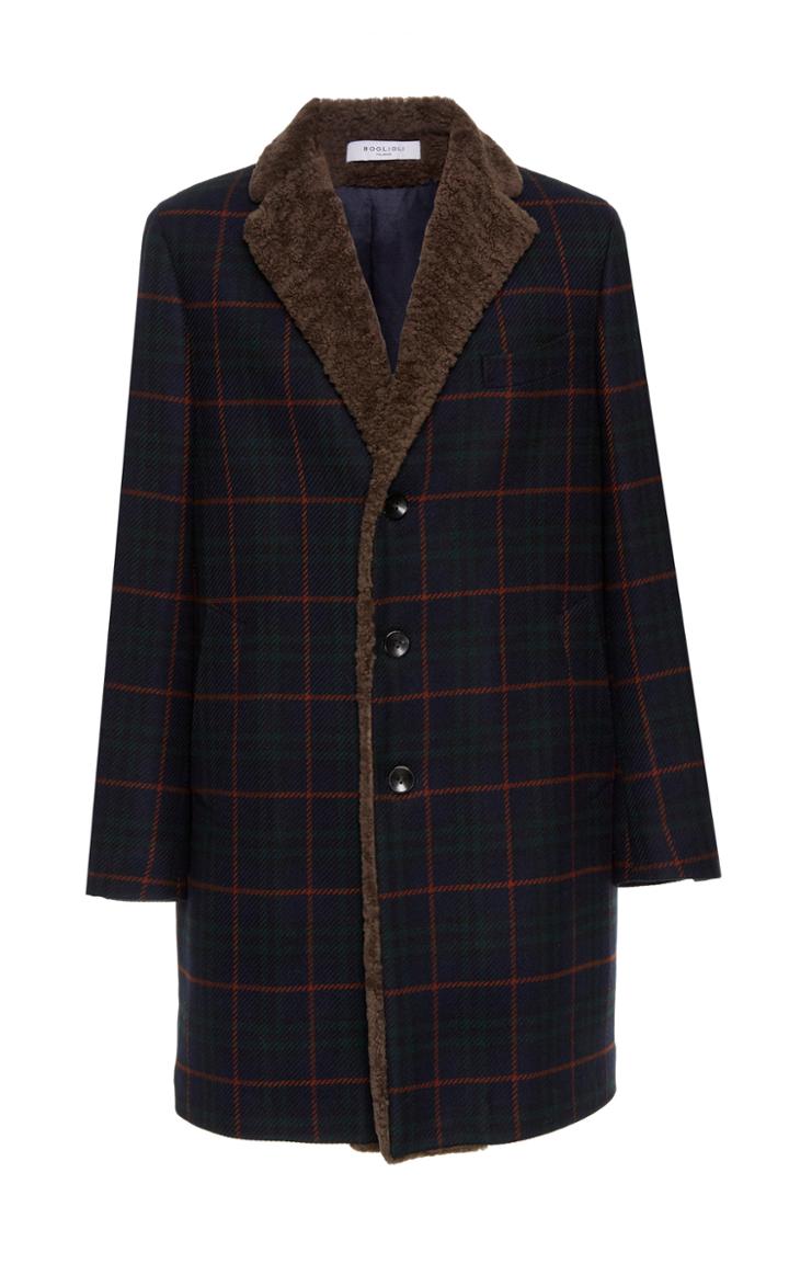 Boglioli Tartan Shearling-trimmed Coat