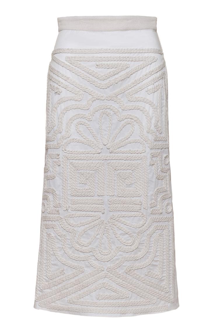 Moda Operandi Johanna Ortiz Ancient Times Embroidered Cotton-poplin Skirts