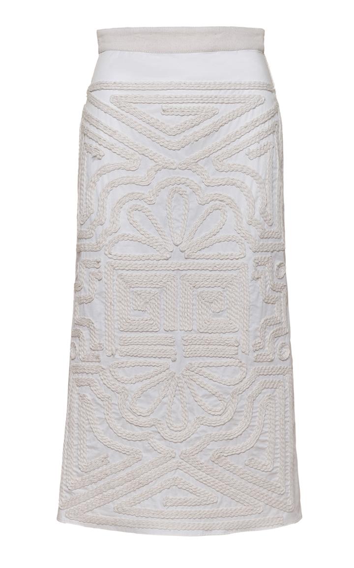 Moda Operandi Johanna Ortiz Ancient Times Embroidered Cotton-poplin Skirts