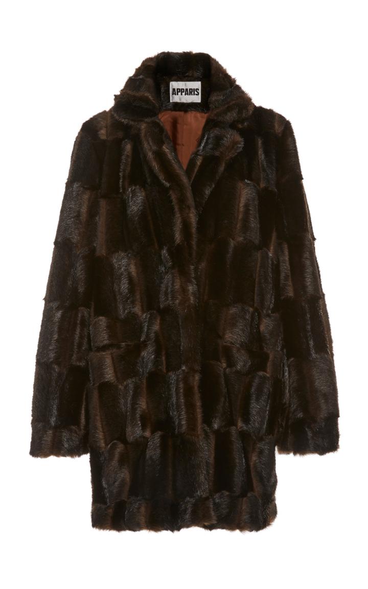 Apparis Melanie Collared Faux Mink Coat
