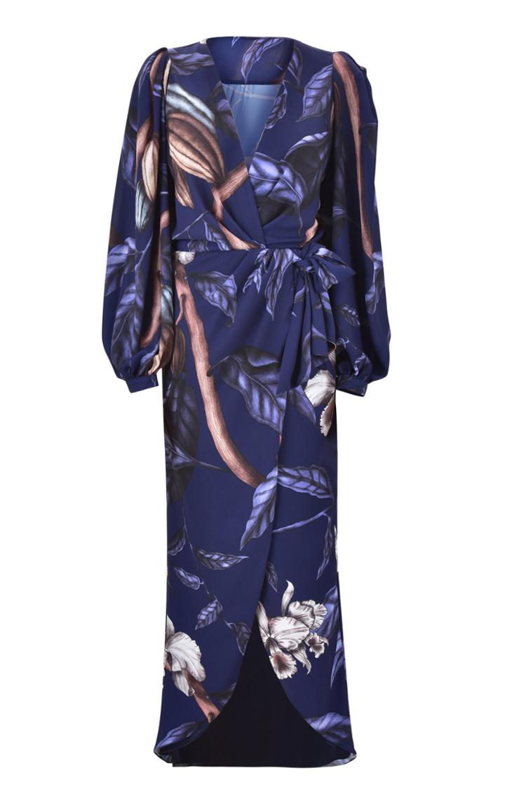 Moda Operandi Johanna Ortiz Reino Vegetal Printed Crepe Midi Wrap Dress
