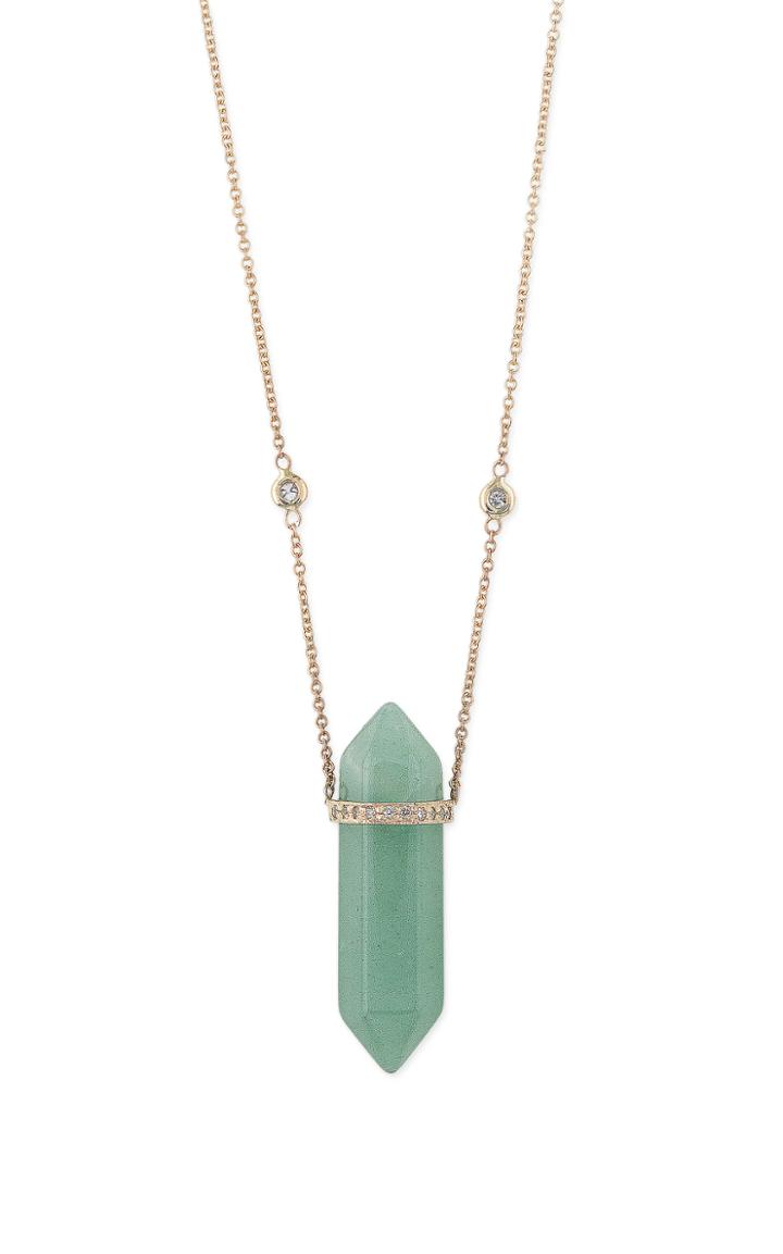 Moda Operandi Jacquie Aiche Pave Fluorite Double Point Crystal Necklace