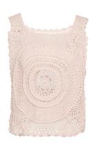 Alberta Ferretti Eyelet Cotton Knit Top