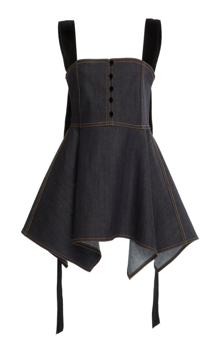 Adeam Velvet Trimmed Handkerchief Top