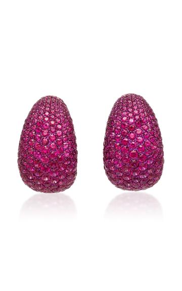 Busatti America Titanium And Ruby Earrings