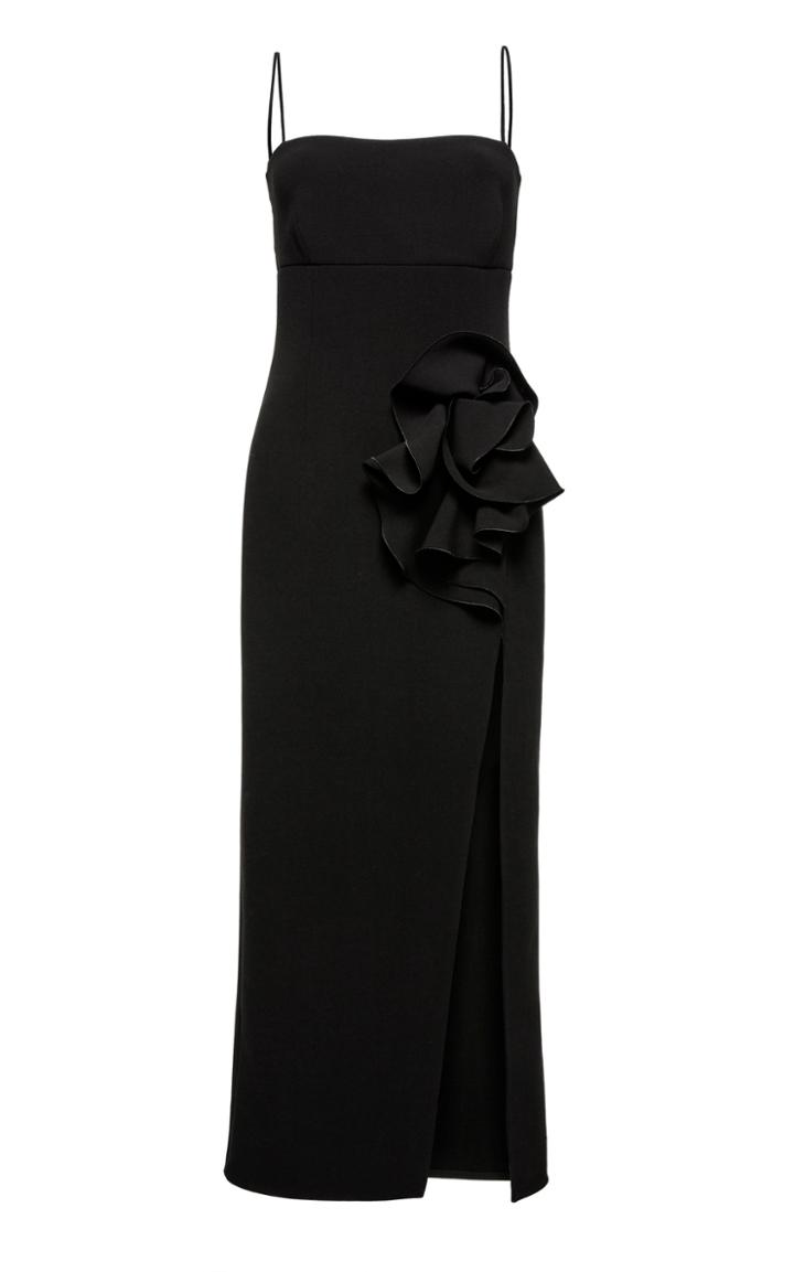 Moda Operandi Magda Butrym Wool-blend Floral Detail Slit Dress
