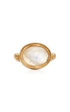 Moda Operandi Ouroboros 18k Gold Square Moonstone Ring