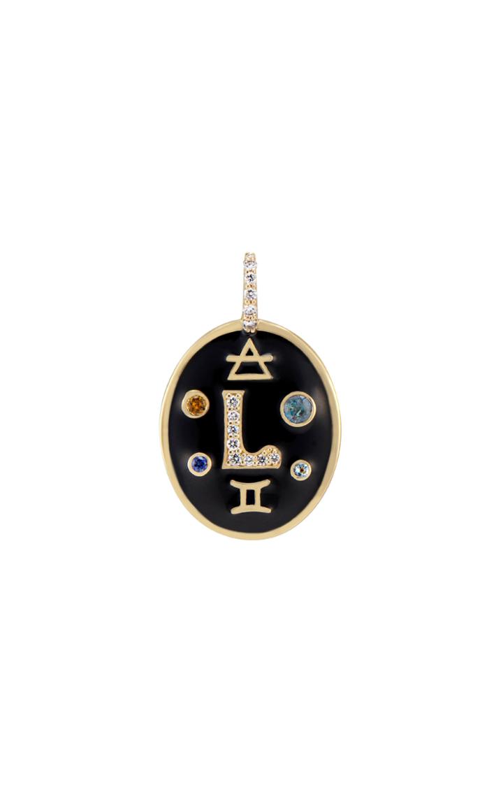 Moda Operandi Marlo Laz Enamel Initial Coin Necklace