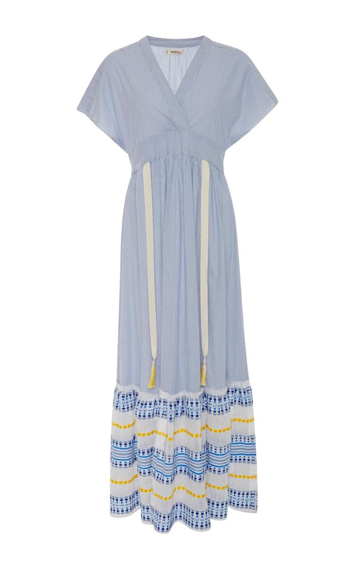 Lemlem Mwali Blue Ruffle Hem Dress