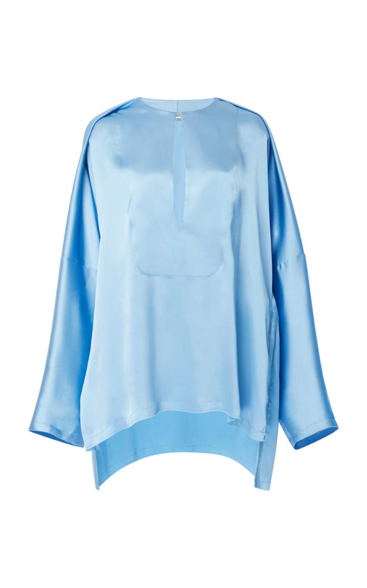 Loewe Oversized Satin Polo Neck Top