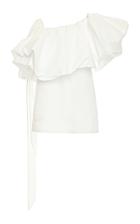 Moda Operandi Valentino One-shoulder Cotton-blend Top Size: 36