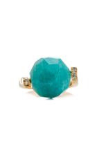 Yael Sonia Rock Large Twist Amazonite, Diamond 18k Yellow Gold Ring