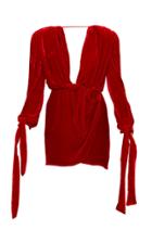 Mach & Mach Red Velvet Julia Dress