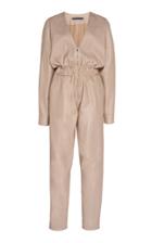 Zeynep Aray Ruched Leather Jumpsuit