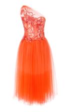 Naeem Khan Tea Length Tulle Dress