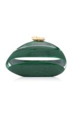 Benedetta Bruzziches Transparent And Green Mother Pearl Ariel Clutch