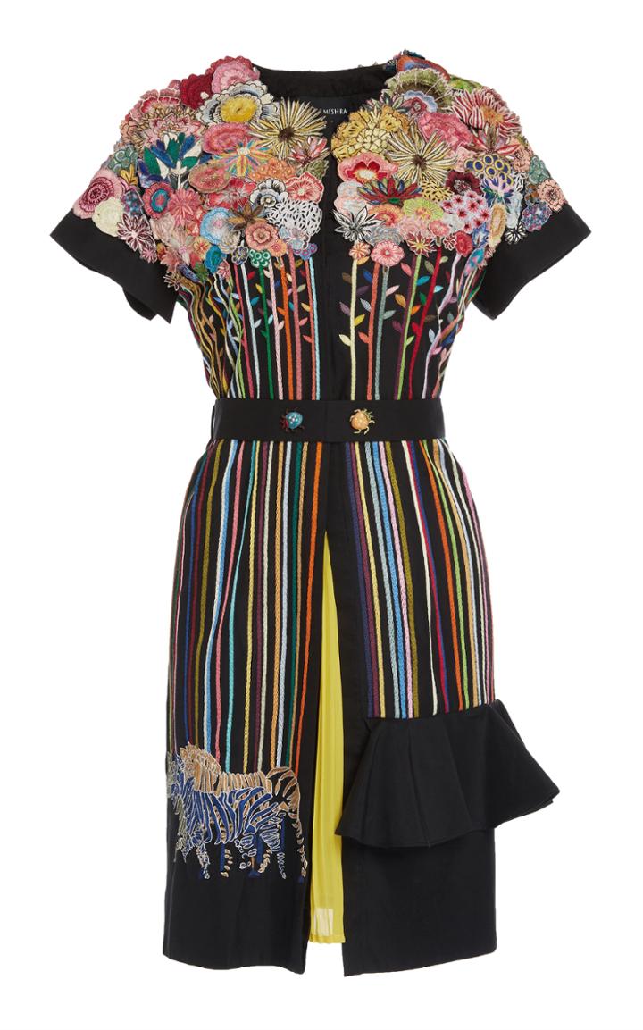Rahul Mishra 3d Wild Flower Glitch Dress